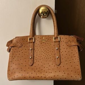 Aspinal of London Tan Ostrich Leather Bag & Wallet